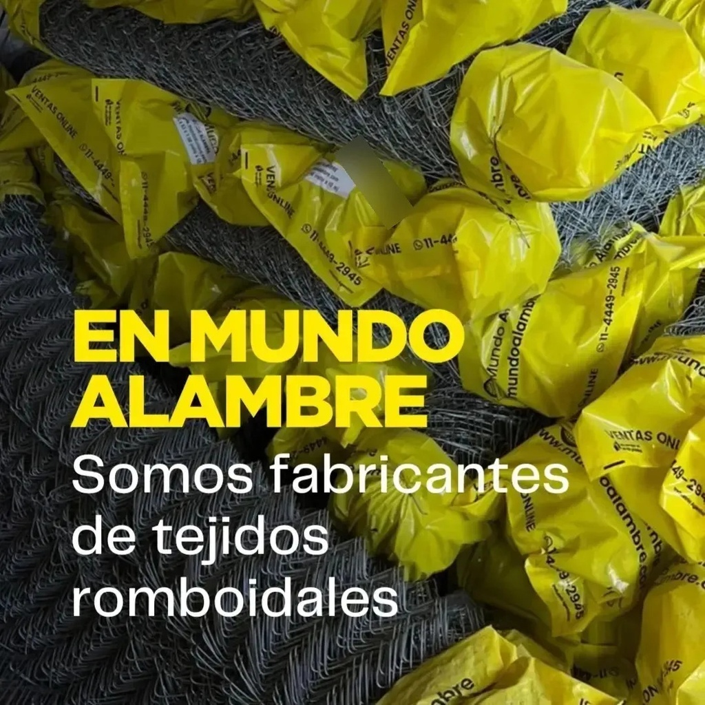 Tejido Romboidal 1m Rombo 6,5cm Cal. 14,5 Mundo Alambre Gris