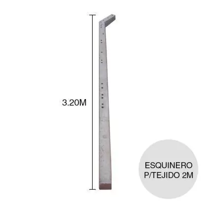 Poste Esquinero Olimpico para Tejido 1.80 a 2.00m (12cm x 12cm x 3.20m)