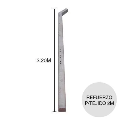 Poste Refuerzo Olimpico para Tejido 1.80 a 2.00m (12cm x 12cm x 3.20m)